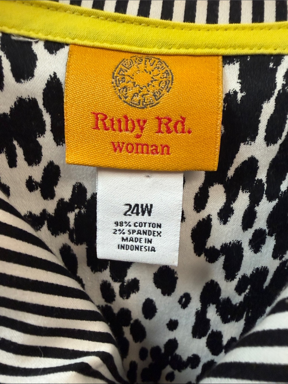 Ruby Rd. Black and White Animal Print Zip Jacket size 24W. EUC - Picture 3 of 3